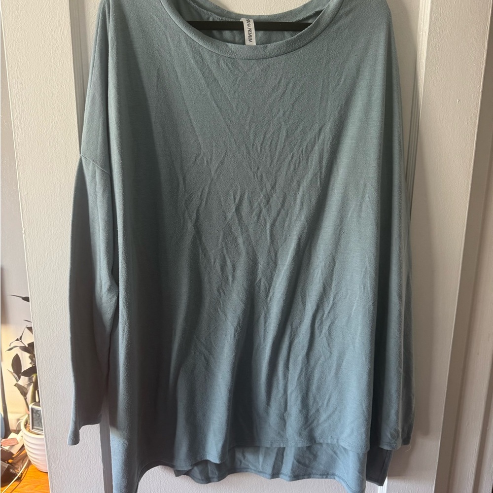 Zenana Outfitters Light Slate Green Long Sleeve Tunic
